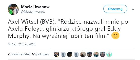 Axel Witsel zdradza tajemnice swojego imienia! :D